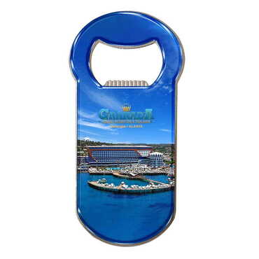 Myros - Hotel Themed Customizable Metal Magnetic Bottle Opener 90x45 mm