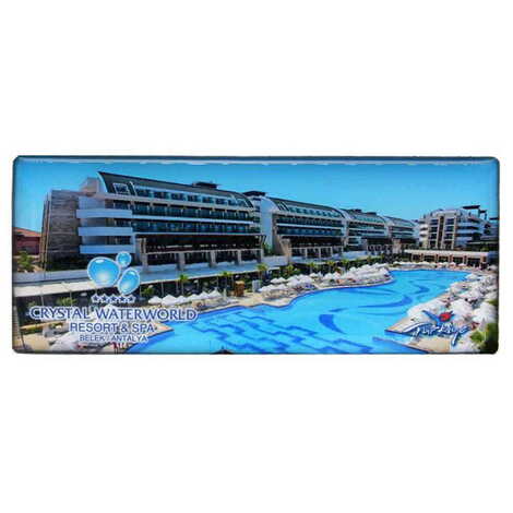 Hotel Themed Epoxy Dome Panaromic Souvenir Fridge Magnet 120x50 cm - 2