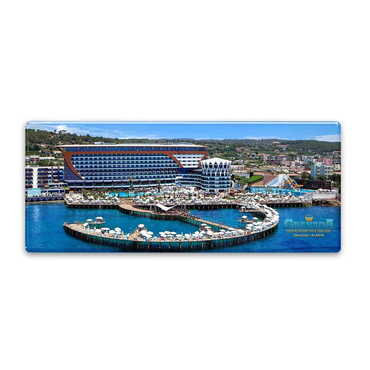 Hotel Themed Epoxy Dome Panaromic Souvenir Fridge Magnet 120x50 cm - Thumbnail