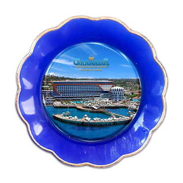 Myros - Hotel Themed Epoxy Dome Plate Shaped Souvenir Fridge Magnet 73 mm