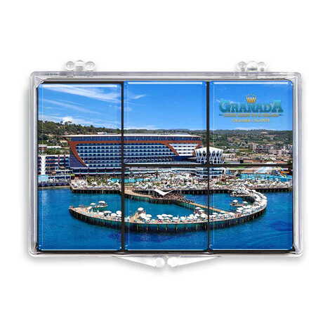 Hotel Themed Epoxy Dome Souvenir Fridge Magnet Set of 5 pcs