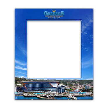 Hotel Themed Epoxy Dome Souvenir Magnetic Photo Frame 95x115 mm - Myros