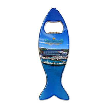 Hotel Themed Fish Shaped Metal Magnetic Bottle Opener 120x43 mm - Myros