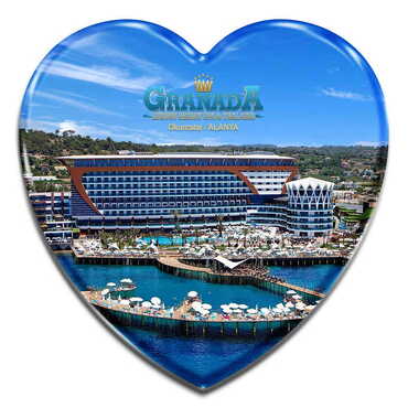 Hotel Themed Heart Shaped Mini Fridge Magnet 40x37 mm - Myros