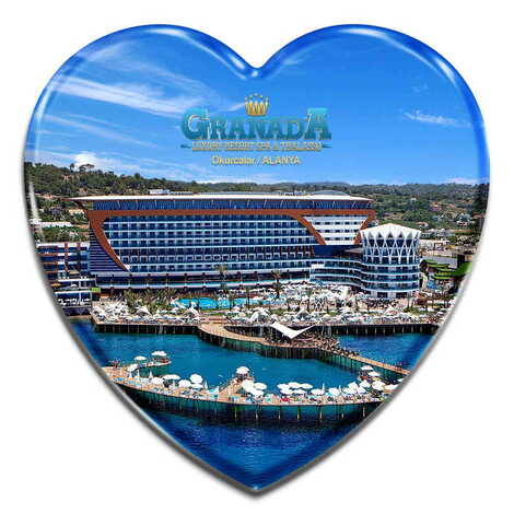 Hotel Themed Heart Shaped Mini Fridge Magnet 40x37 mm - 1