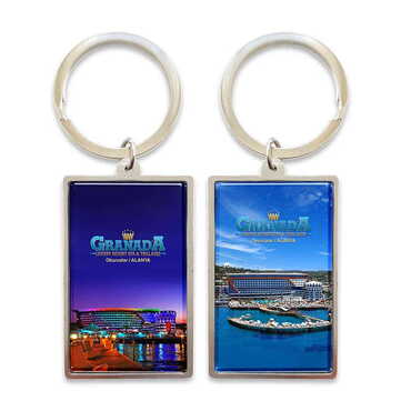 Myros - Hotel Themed Metal Big Rectangle Keychain 32x88 mm