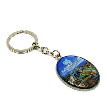 Hotel Themed Metal Oval Keychain 35x105 mm - 2