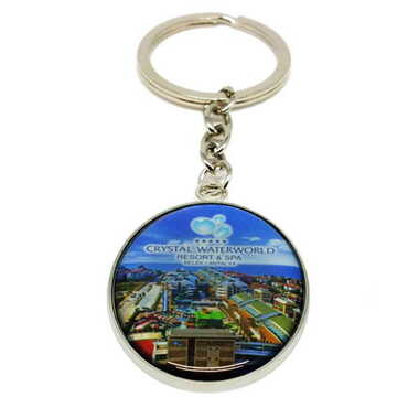 Hotel Themed Metal Round Keychain 40x100 mm - 2