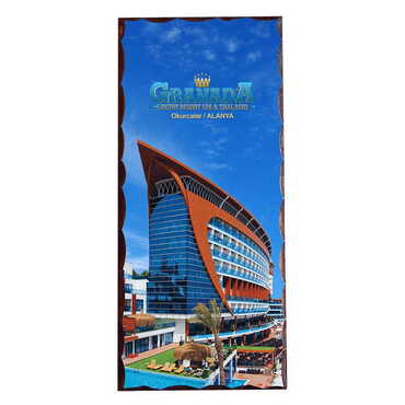 Hotel Themed Panaromic Printed Wooden Desktop Decor 40x80 mm - Myros