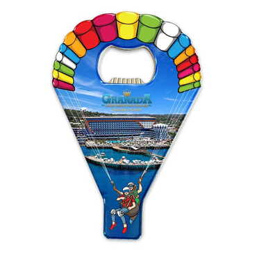 Myros - Hotel Themed Parachute Shaped Metal Magnetic Opener 113x75 mm