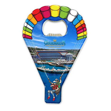 Hotel Themed Parachute Shaped Metal Magnetic Opener 113x75 mm