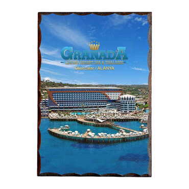 Hotel Themed Printed Wooden Desktop Decor 95x135 mm - Myros