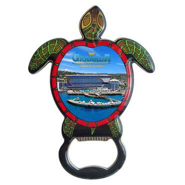 Myros - Hotel Themed Turtle Shaped Metal Magnetic Bottle Opener 103x75 mm