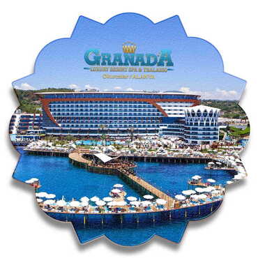 Hotel Themed Wooden Customised Sun Travel Coaster 100 mm - Myros