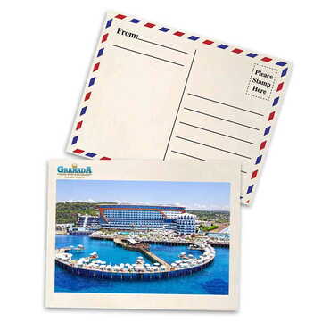 Myros - Hotel Themed Wooden UV Printed Travel Postcard 116x150 mm