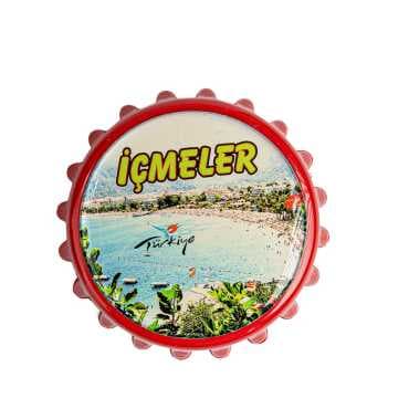 İçmeler Themed Myros White Bottle Opener Refrigerator Magnet 63x15 mm