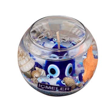 Icmeler Themed Medium Round Glass Candle