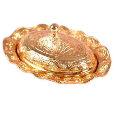 Ottoman Style Metal Gold Turkish Coffe Cup Set Of 2 pcs - 3