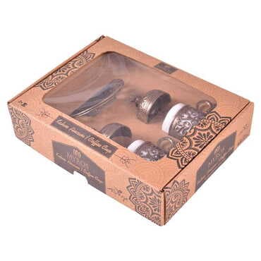 Ottoman Style Metal Turkish Coffe Cup Set Of 2 - 2