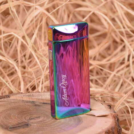 Name Personalised Electric Purple Metal Lighter - 1