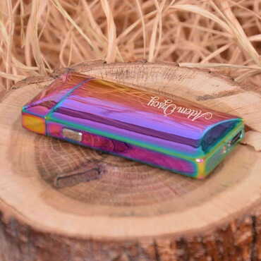 Name Personalised Electric Purple Metal Lighter - 3