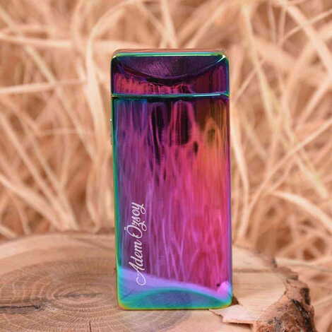 Name Personalised Electric Purple Metal Lighter - 4