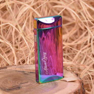 Myros - Name Personalised Electric Purple Metal Lighter