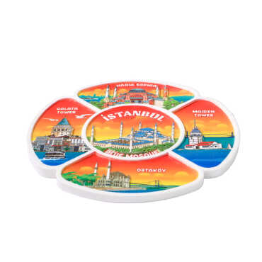 İstanbul Themed UV Printed Polyester Plate 15 cm - 6