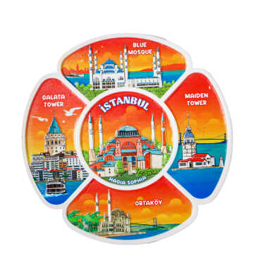 İstanbul Themed UV Printed Polyester Plate 15 cm - 3