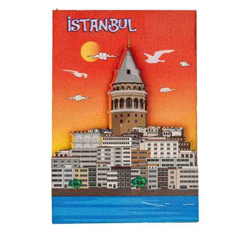 Toptan İstanbul Temalı 3d Resi̇mli̇ Ahşap Magnet - 3