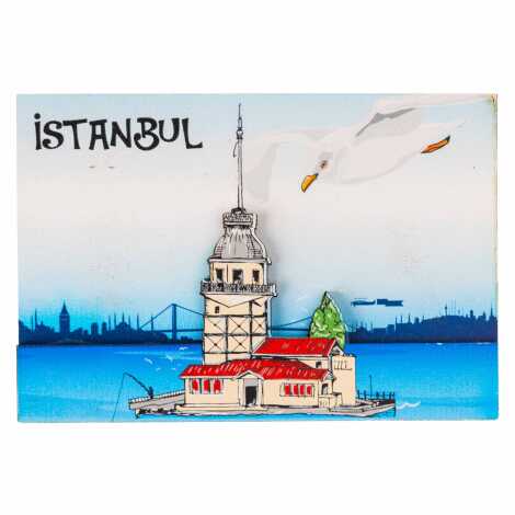 Toptan İstanbul Temalı 3d Resi̇mli̇ Ahşap Magnet - 6