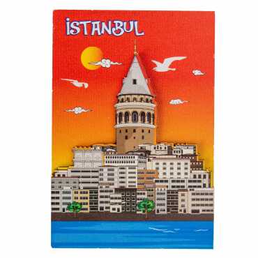 Toptan İstanbul Temalı 3d Resi̇mli̇ Ahşap Magnet - 11