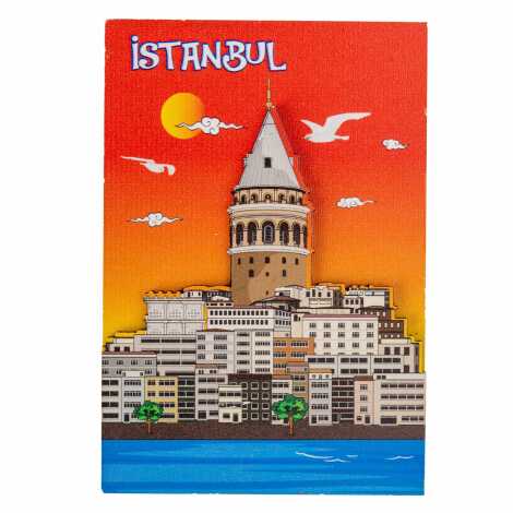 Toptan İstanbul Temalı 3d Resi̇mli̇ Ahşap Magnet - 11
