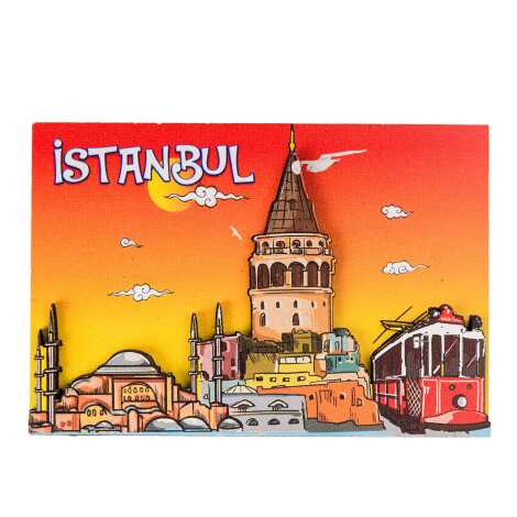 Toptan İstanbul Temalı 3d Resi̇mli̇ Ahşap Magnet - 13