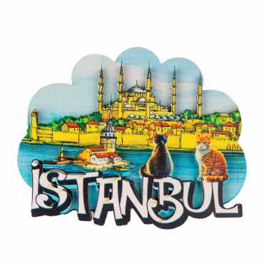 Toptan İstanbul Temalı 3d Resi̇mli̇ Ahşap Magnet - 17