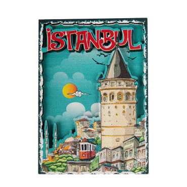 Toptan İstanbul Temalı 3d Resi̇mli̇ Ahşap Magnet - 32