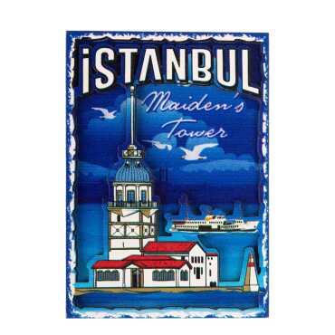 Toptan İstanbul Temalı 3d Resi̇mli̇ Ahşap Magnet - 41
