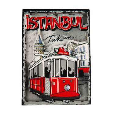Toptan İstanbul Temalı 3d Resi̇mli̇ Ahşap Magnet - 42