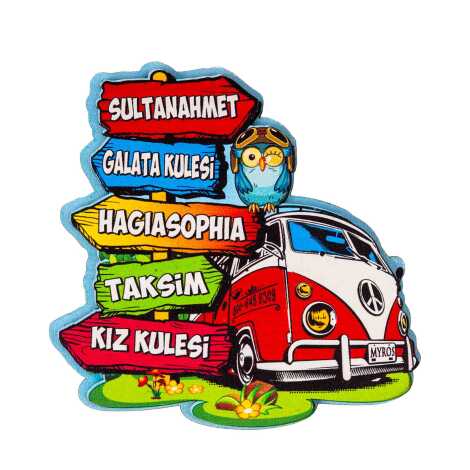 Toptan İstanbul Temalı 3d Resi̇mli̇ Ahşap Magnet - 46