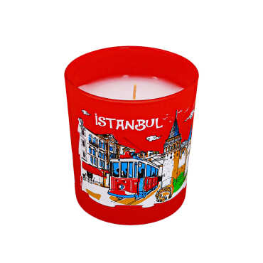 İstanbul Themed Glass Candle Holder - 7