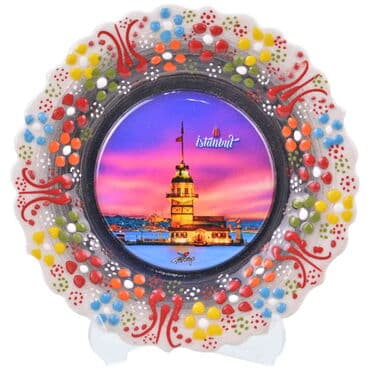 Wholesale İstanbul Themed Myros Ceramic Picture Plate 30 cm