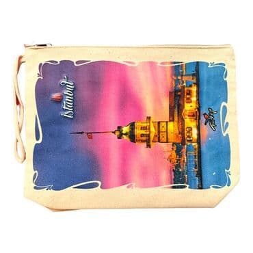 Istanbul Themed Digital Printed Kanvas Purse 20x27,5 cm - 9