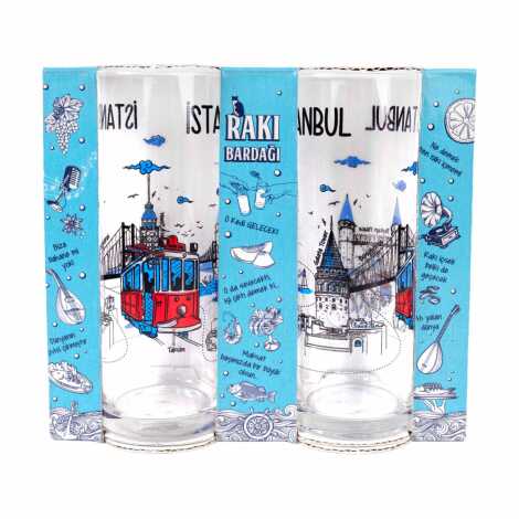 İstanbul Temalı İkili Rakı Bardağı Seti - 1