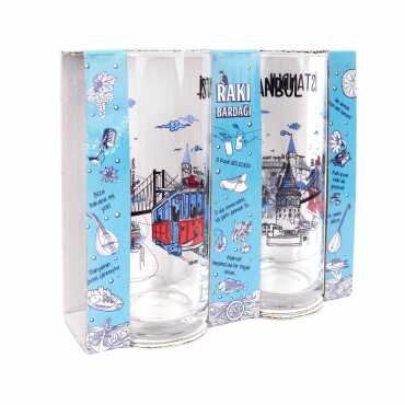İstanbul Temalı İkili Rakı Bardağı Seti - 4