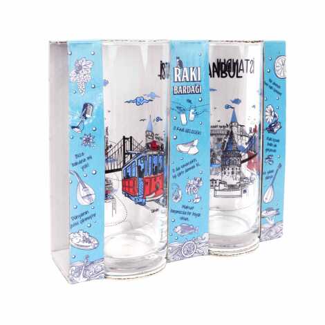 İstanbul Temalı İkili Rakı Bardağı Seti - 4