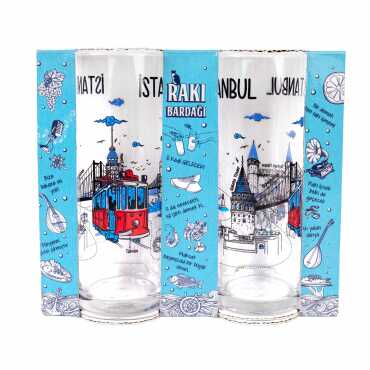 İstanbul Temalı İkili Rakı Bardağı Seti - 2