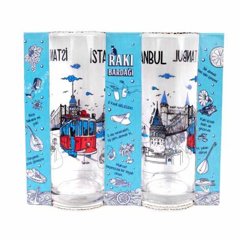 İstanbul Temalı İkili Rakı Bardağı Seti - 2