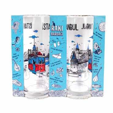 İstanbul Temalı İkili Rakı Bardağı Seti - 2
