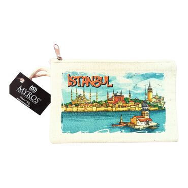 Toptan İstanbul Temalı Myros Kanvas Cüzdan 100*160 Mm  - 2