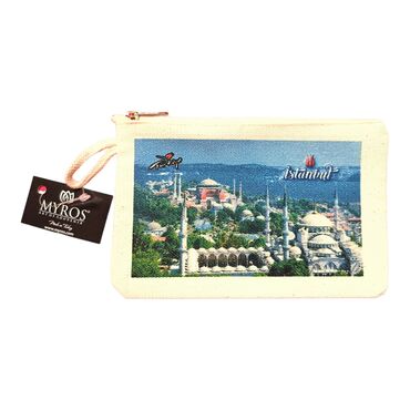 Toptan İstanbul Temalı Myros Kanvas Cüzdan 100*160 Mm  - 3